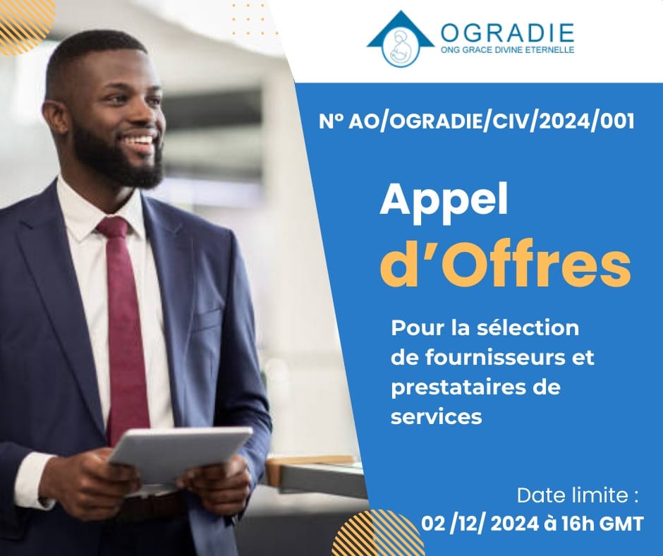 Appel d'offres pour la sélection de fournisseurs et prestataires de services